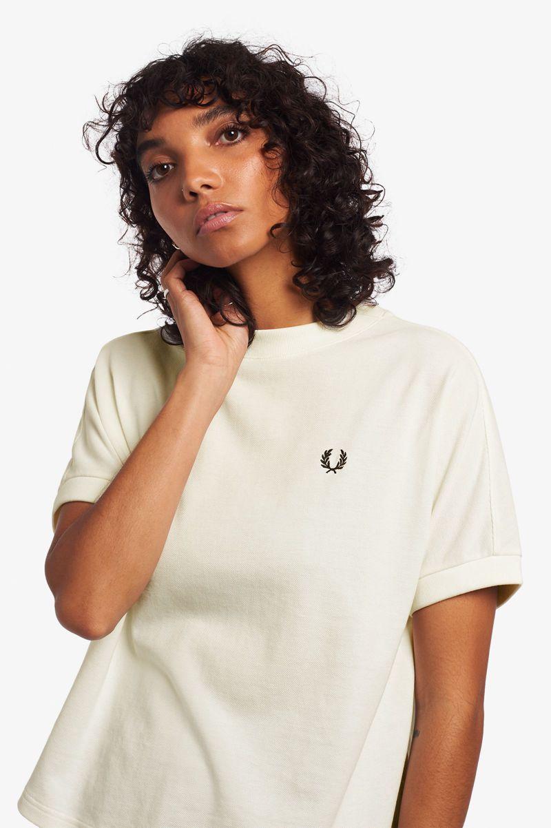 White Fred Perry Boxy Piqué Women's T Shirts | PH 2023KORI